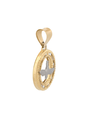 Dije Espititu Santo Chico Contorno 1.1 Cm Oro sólido 14k