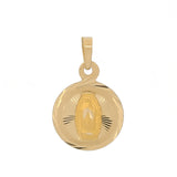 Medalla Dije Virgen De Guadalupe Facetada 1.5 cm Oro Sólido 14k