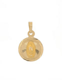 Medalla Dije Virgen De Guadalupe Facetada 1.5 cm Oro Sólido 14k