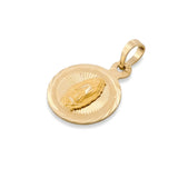 Medalla Dije Virgen De Guadalupe Facetada 1.5 cm Oro Sólido 14k