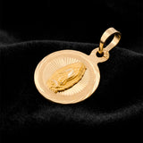 Medalla Dije Virgen De Guadalupe Facetada 1.5 cm Oro Sólido 14k