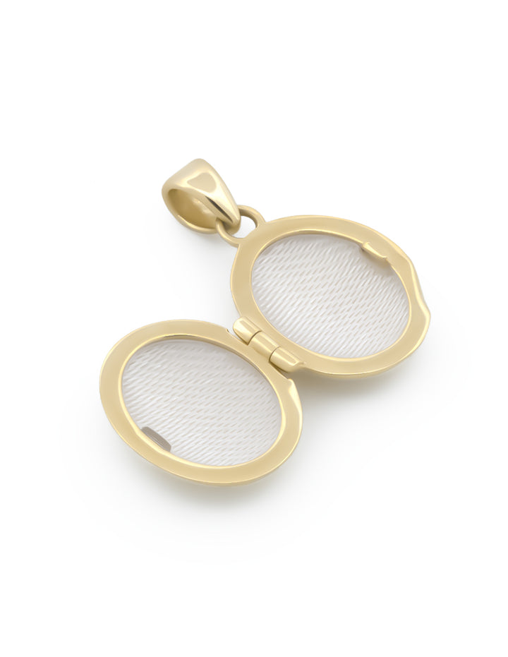 Dije Oval Relicario 1.3 cm Oro Sólido 14k