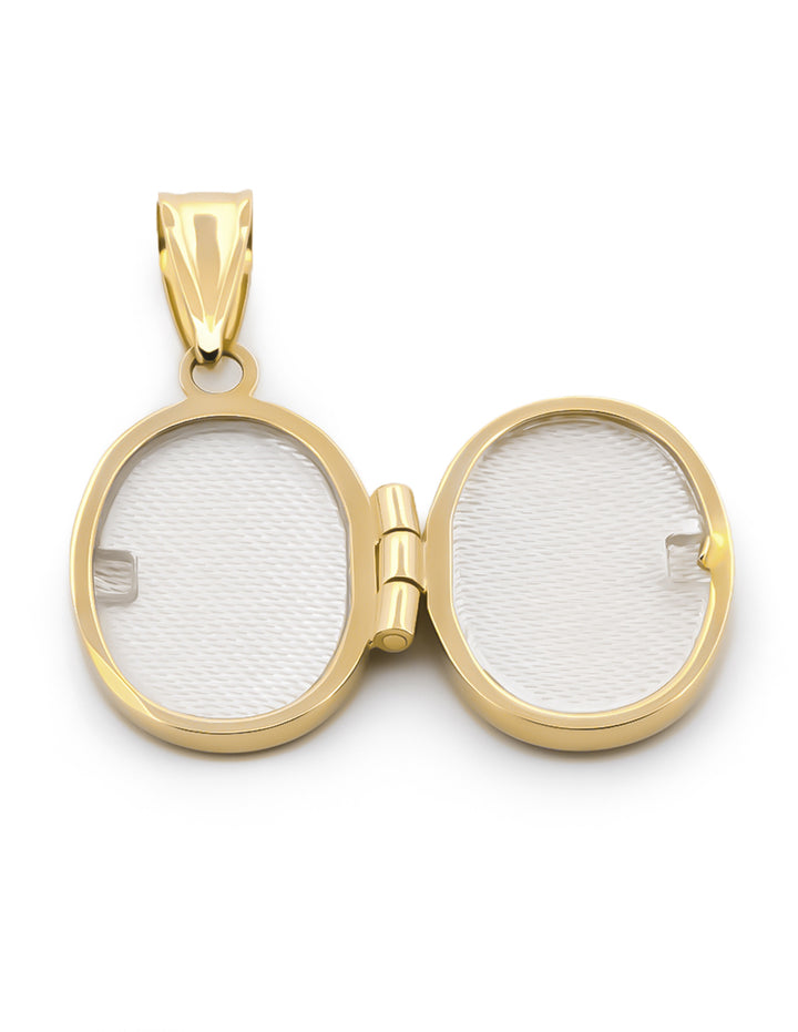 Dije Relicario Oval Facetado Oro Sólido 10k