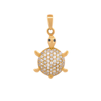 Dije Tortuga Piedras 1.6 cm Oro Sólido 10k