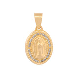 Dije Virgen Mini Dorada Oro Sólido 14K 1.1 cm