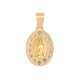 Dije Virgen Mini Dorada Oro Sólido 14K 1.1 cm