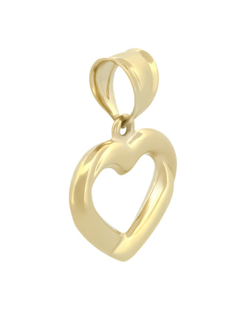 Dije Corazón Contorno Oro Sólido 10k