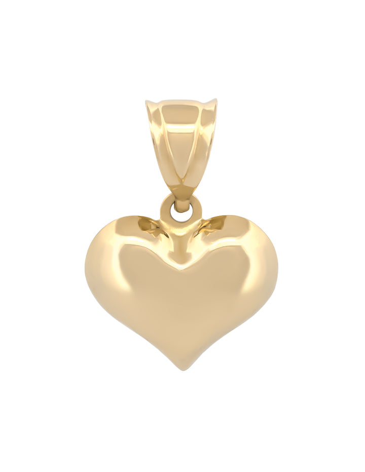 Dije Corazón Liso 1.1 cm Oro Sólido 14k
