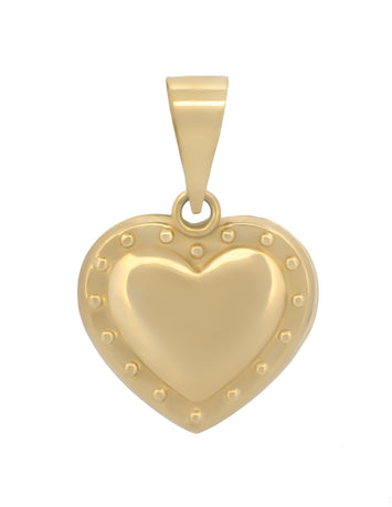 Dije Corazón Puntos Mediano Oro Sólido 10k