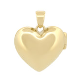 Dije Corazón Relicario Liso 1.5 cm  Oro Sólido 14k