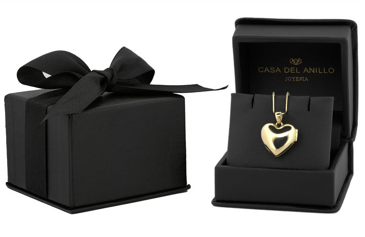 Dije Corazón Relicario Liso 1.5 cm  Oro Sólido 14k