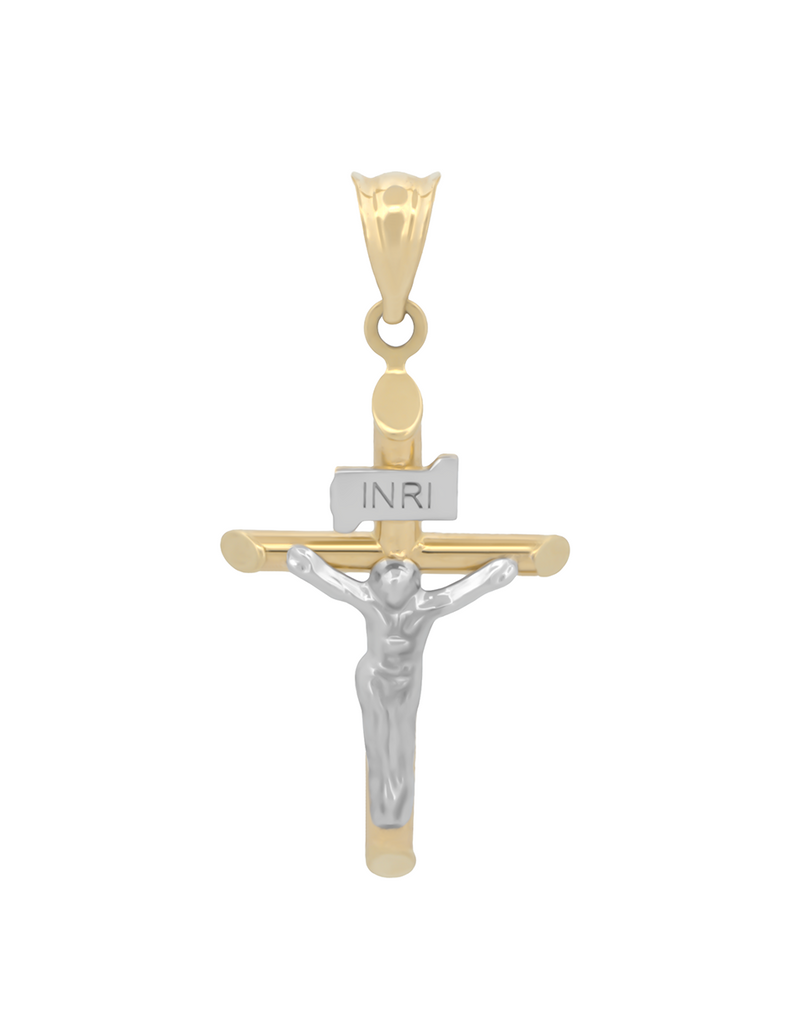 Dije Cristo Tubular 2.1 cm Oro Sólido 14k