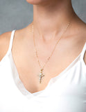 Dije Cristo Tubular 2.1 cm Oro Sólido 14k