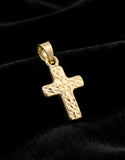 Dije Cruz Facetada 2 Vistas 1.2 cm Oro Sólido 10k