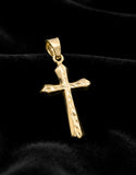 Dije Cruz Facetada 2 Vistas 1.5 cm Oro Sólido 10k