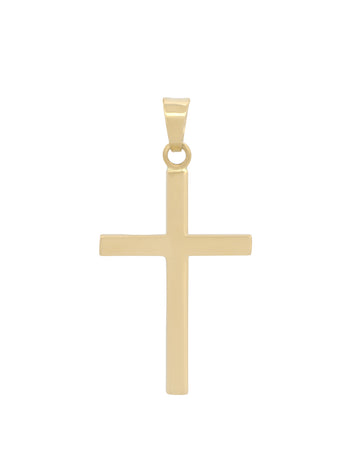 Dije Cruz Lisa 2.1 Oro Sólido 14k