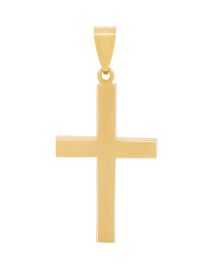 Hermoso Dije Cruz Lisa H Oro Sólido 14k
