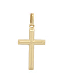 Dije Cruz Lisa Tubo 2.5 cm Oro 14k