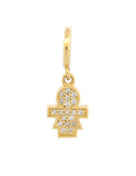 Dije Niña Zirconias Mini Para Pandora Oro Sólido 14k
