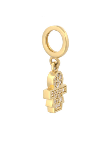 Dije Niña Zirconias Mini Para Pandora Oro Sólido 14k