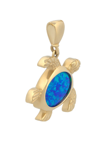 Dije Tortuga Opalo 1.5 cm Oro Sólido 14k