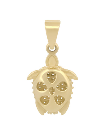 Dije Tortuga Piedras 1.5 cm Oro Sólido 10k