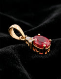 Dije Rubi Oro Sólido 18k