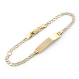 Esclava Barbada Diamantada Ajustable 16 a 14 cm Oro Sólido 14k