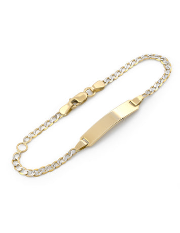 Esclava Barbada Diamantada Ajustable 14 a 12 cm Oro Sólido 14k