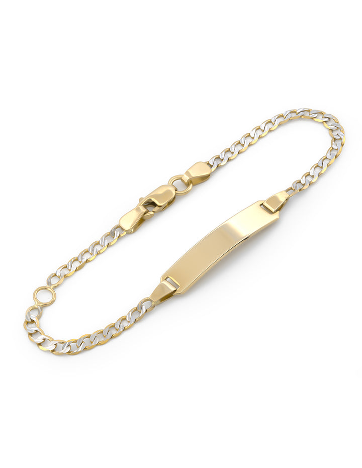 Esclava Barbada Diamantada Ajustable 16 a 14 cm Oro Sólido 14k