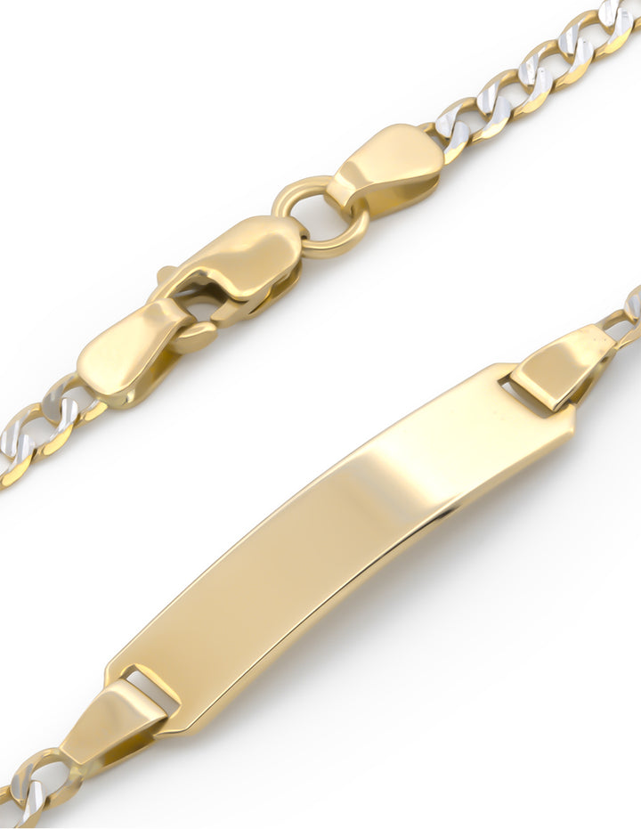 Esclava Barbada Diamantada Ajustable 16 a 14 cm Oro Sólido 14k
