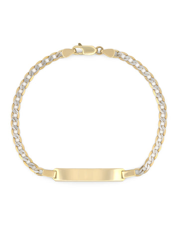 Esclava Barbada Diamantada 20.5 cm 4 mm Oro Sólido 14k