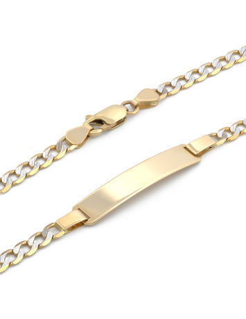 Esclava Barbada Diamantada 20.5 cm 4 mm Oro Sólido 14k
