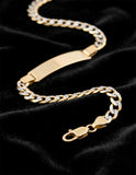 Esclava Barbada Diamantada 20.5 cm 4 mm Oro Sólido 14k