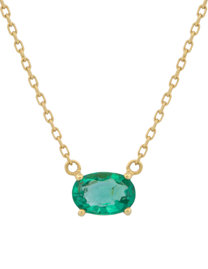 Gargantilla Esmeralda Natural Oro Sólido 18k