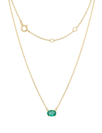 Gargantilla Esmeralda Natural Oro Sólido 18k