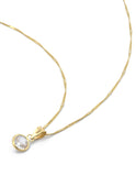 Hermosa Cadena Gargantilla Dama Piedra 6 Mm Oro Sólido 10k