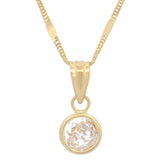 Hermosa Cadena Gargantilla Dama Piedra 6 Mm Oro Sólido 10k
