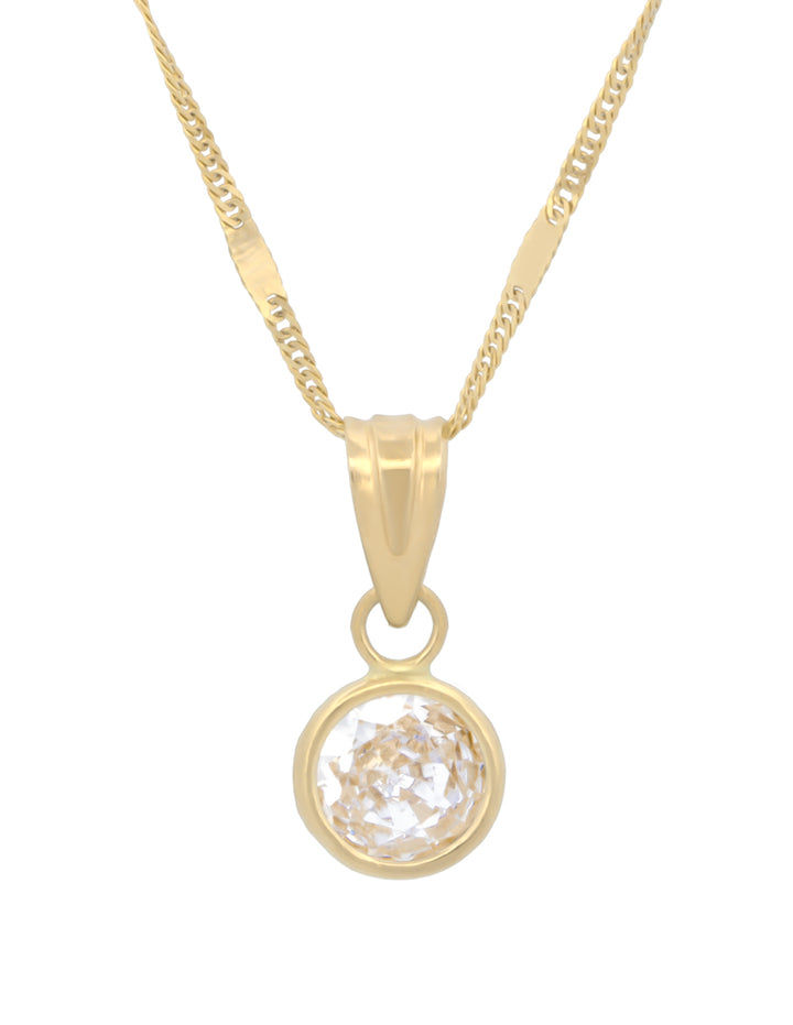 Hermosa Cadena Gargantilla Dama Piedra 6 Mm Oro Sólido 10k