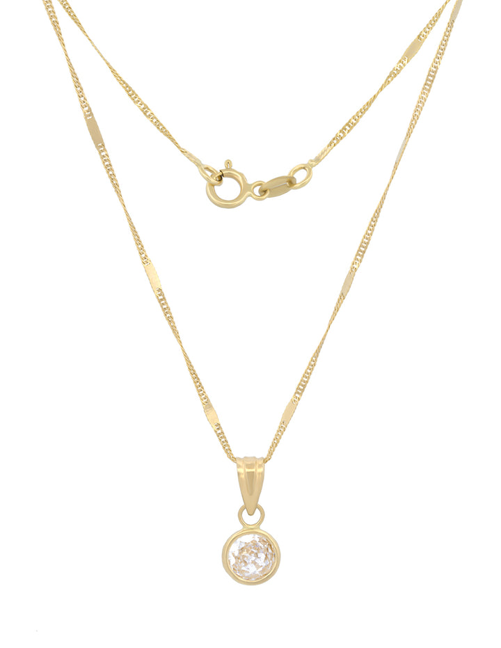 Hermosa Cadena Gargantilla Dama Piedra 6 Mm Oro Sólido 10k