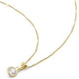 Hermosa Cadena Gargantilla Dama Piedra 6 Mm Oro Sólido 10k