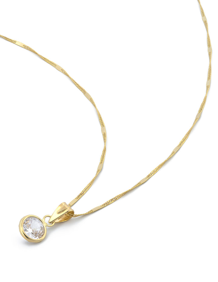 Hermosa Cadena Gargantilla Dama Piedra 6 Mm Oro Sólido 10k