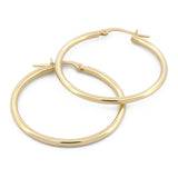 Hermosas Arracadas Lisas 2.9 Cm Oro Italiano Sólido 14k