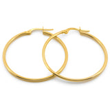 Arracadas Lisas 3.3 Cm Oro Sólido 14k