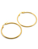 Arracadas Lisas 3.3 Cm Oro Sólido 14k