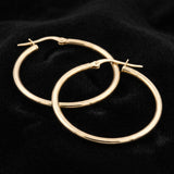 Hermosas Arracadas Lisas 2.9 Cm Oro Italiano Sólido 14k