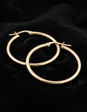 Hermosas Arracadas Lisas 2.9 Cm Oro Italiano Sólido 14k