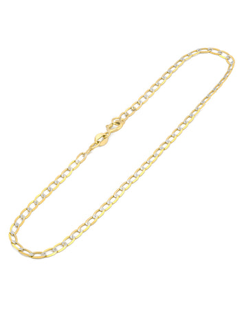 Pulso Barbada Inglesa Diamantada 18 cm Oro Sólido 10k