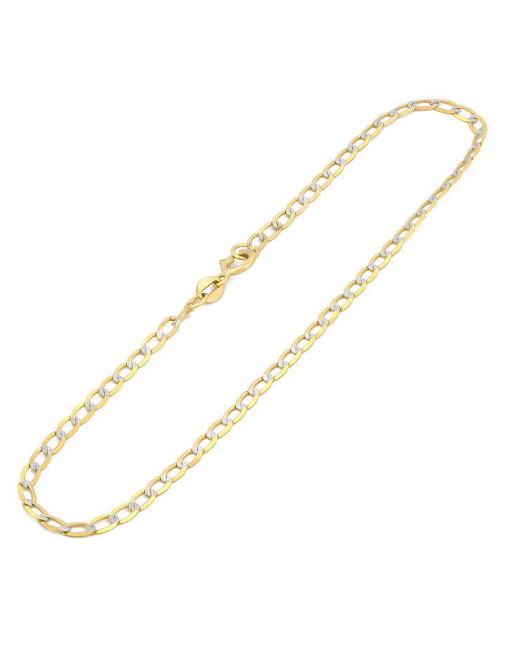 Pulso Barbada Inglesa Diamantada 18 cm Oro Sólido 10k