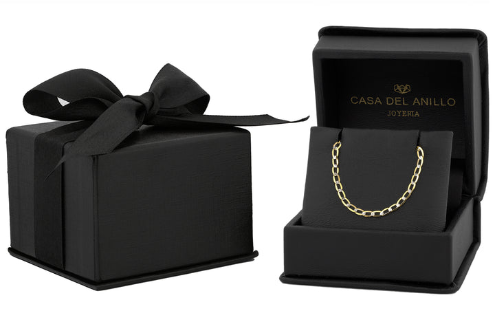 Pulso Barbada Inglesa Diamantada 18 cm Oro Sólido 10k